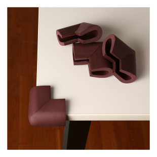 8 Adet Mürdüm - Kahverengi Renk Ev Çocuk Bebek Koruma Kauçuk Masa, Sehpa Köşe Koruyucu ( 3M Marka Bant Hediyeli )