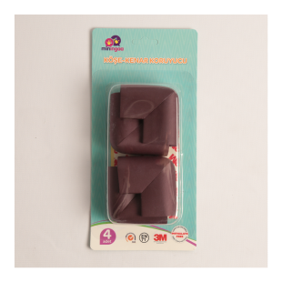 8 Adet Mürdüm - Kahverengi Renk Ev Çocuk Bebek Koruma Kauçuk Masa, Sehpa Köşe Koruyucu ( 3M Marka Bant Hediyeli )