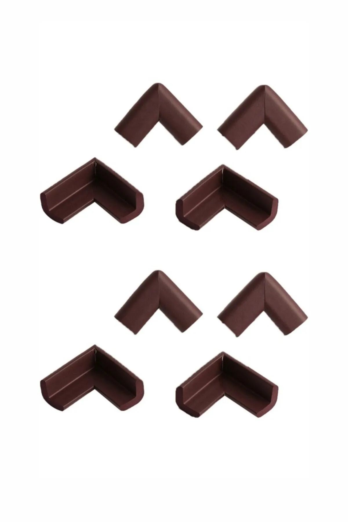 8 Adet Mürdüm - Kahverengi Renk Ev Çocuk Bebek Koruma Kauçuk Masa, Sehpa Köşe Koruyucu ( 3M Marka Bant Hediyeli )