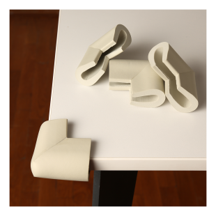 8 Adet Gri Renk Ev Çocuk Bebek Koruma Kauçuk Masa, Sehpa Köşe Koruyucu ( 3M Marka Bant Hediyeli )