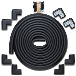 10 Metre Siyah Koruyucu Sarmal Şerit Koruma 10'lu Köşe Koruyucu Yastık ve  Çocuk Bebek Güvenlik Emniyet Set