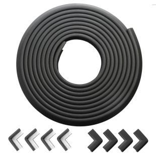 10 Metre Siyah Koruyucu Sarmal Şerit Koruma 10'lu Köşe Koruyucu Yastık ve  Çocuk Bebek Güvenlik Emniyet Set