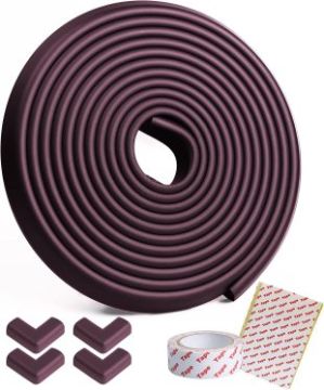 10 Metre Mürdüm - Kahverengi Koruyucu Sarmal Şerit Koruma 10'lu Köşe Koruyucu Yastık ve  Çocuk Bebek Güvenlik Emniyet Setİ