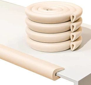 Krem Renk Kalın Kauçuk Kenar Koruma  2 Mt Bebek Çocuk Masa Sehpa Kenar ve  Darbe Koruma Güvenlik