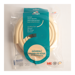 Krem Renk Kalın Kauçuk Kenar Koruma  2 Mt Bebek Çocuk Masa Sehpa Kenar ve  Darbe Koruma Güvenlik