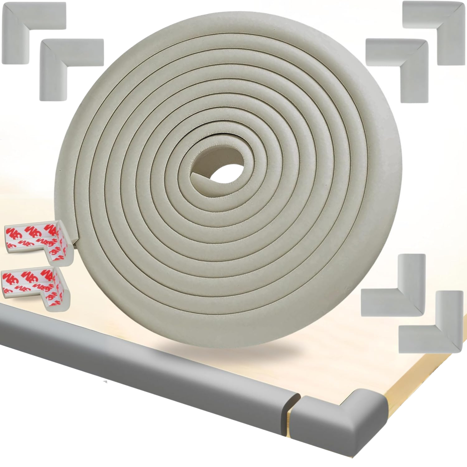 10’lu Köşe Koruyucu Yastık + 10 m Köşe ve Kenar Koruma Seti – Bebek & Çocuk Güvenlik Paketi