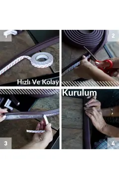 A Kalite 4,6 m + 4’lü Esnek Kauçuk Köşe ve Kenar Koruyucu – 3M Bantlı Darbe Emici Set