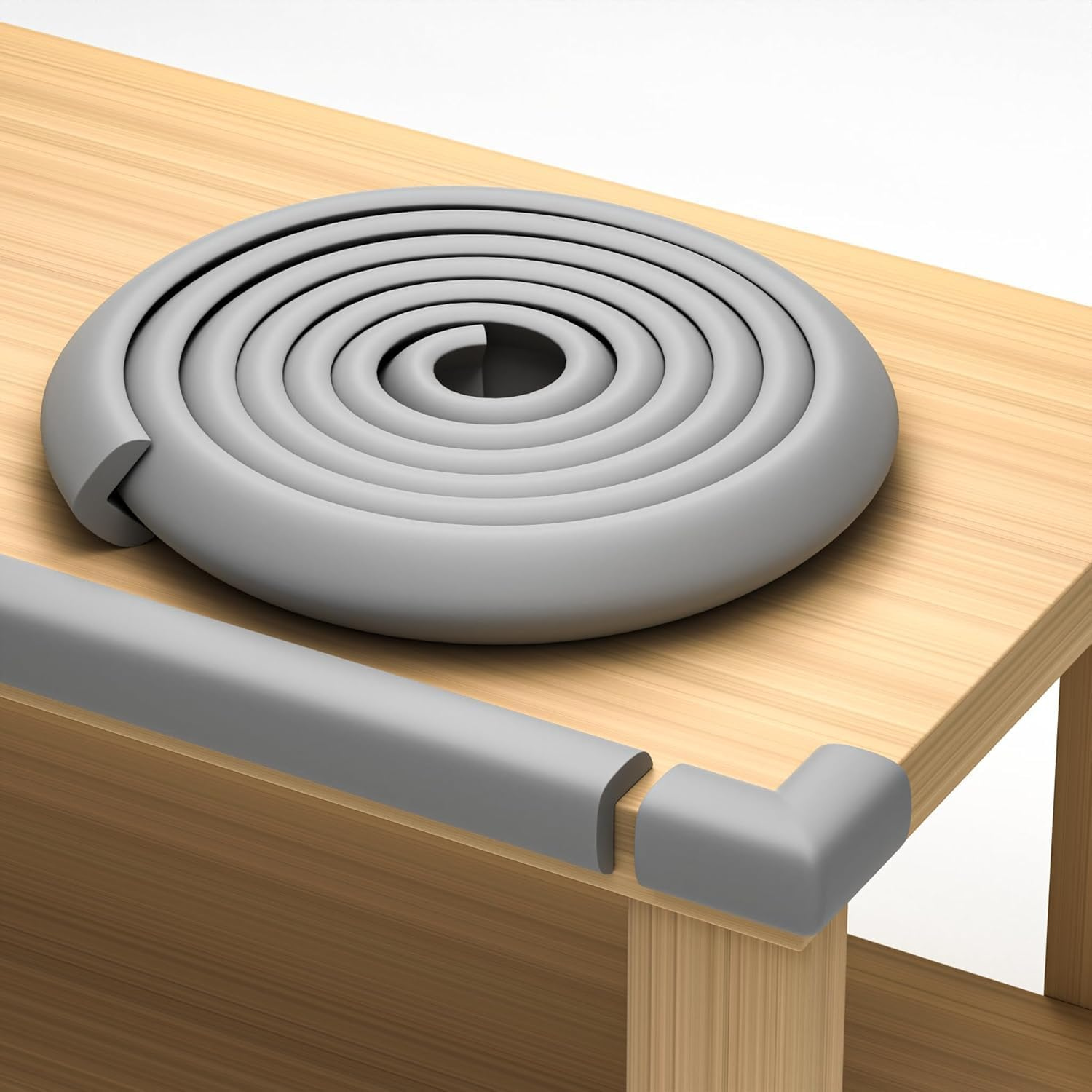 A Kalite 4,6 m + 4’lü Esnek Kauçuk Köşe ve Kenar Koruyucu – 3M Bantlı Darbe Emici Set