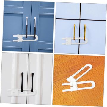 U Şekli Ayarlanabilir Sürgülü Dolap İçin Raylı Dolap Kilidi Çocuk Bebek Güvenliği Emniyet Kilidi