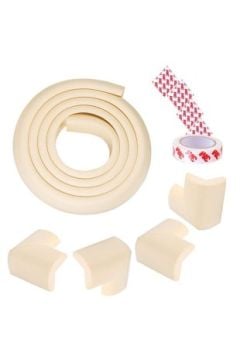 A Kalite 2 m + 4’lü Esnek Kauçuk Köşe ve Kenar Koruyucu – 3M Bantlı Darbe Emici Set