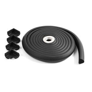 A Kalite 2 m + 4’lü Esnek Kauçuk Köşe ve Kenar Koruyucu – 3M Bantlı Darbe Emici Set