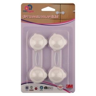 2’li 3M Bantlı Çift Kapaklı Dolap Kilidi – Bebek & Çocuk Güvenlik Kilidi