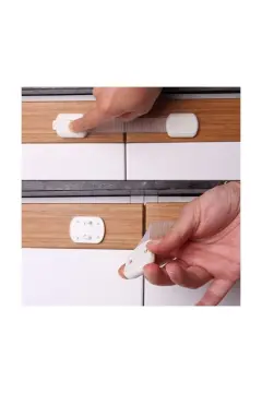 Tekli 3M Yapışkanlı Bebek Güvenlik Kilidi – Buzdolabı / Dolap / Çekmece / Tuvalet Kapakları İçin