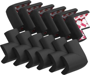 4’lü Siyah Kauçuk Köşe Koruyucu Yastık – Bebek ve Çocuk İçin Masa & Sehpa Güvenlik Seti