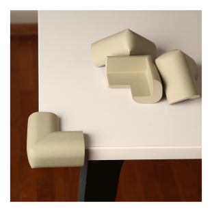 4’lü Gri Kauçuk Köşe Koruyucu Yastık – Bebek ve Çocuk İçin Masa & Sehpa Güvenlik Seti