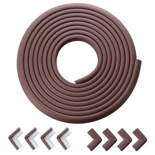 10 Metre Mürdüm - Kahverengi Koruyucu Sarmal Şerit Koruma 10'lu Köşe Koruyucu Yastık ve  Çocuk Bebek Güvenlik Emniyet Setİ