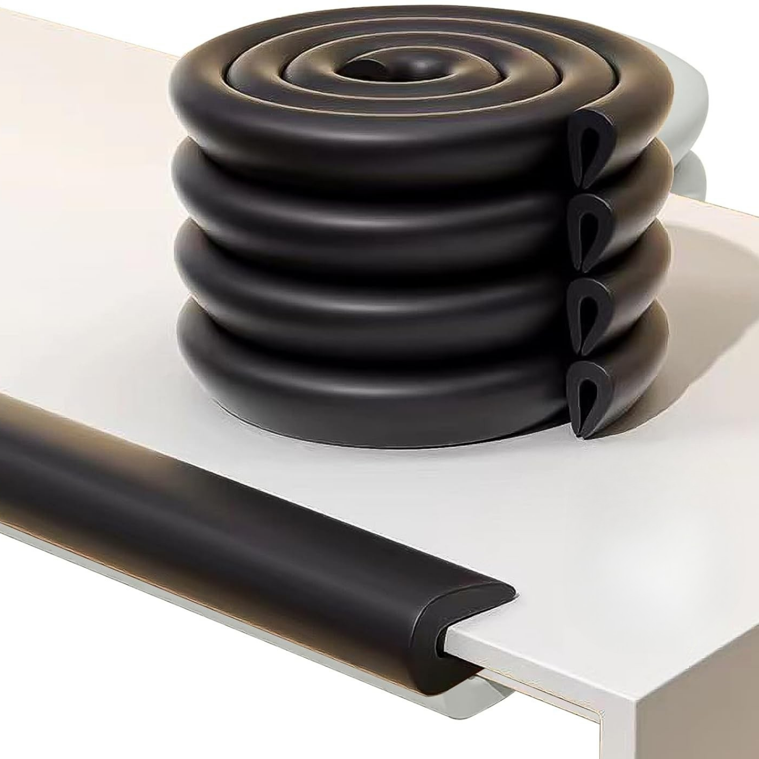 Siyah Renk Kalın Kauçuk Kenar Koruyucu 2 m – Bebek & Çocuk Güvenliği için Masa/Sehpa Kenar Darbe Koruma Şeridi