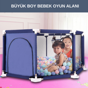 Kolay Kurulum  Güvenli Bebek Ve Çocuk Oyun Alanı Oyun Parkı Dayanıklı Taşınabilir 130 x 115cm