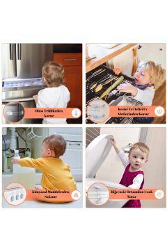 8 Adet Iz Bırakmaz Bebek Güvenlik Dolap Çekmece Kilit Bebek Emniyet Kilidi Çok Amaçlı Kilit Bebek